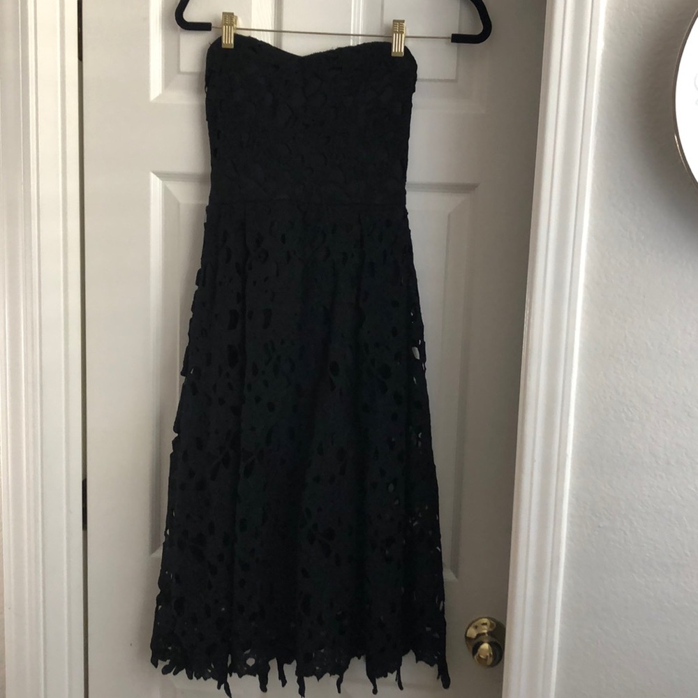 Lacy black strapless dress